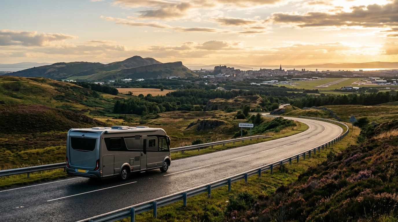 Pronájem obytných vozů Edinburgh - letiště - kompletní průvodce 2026